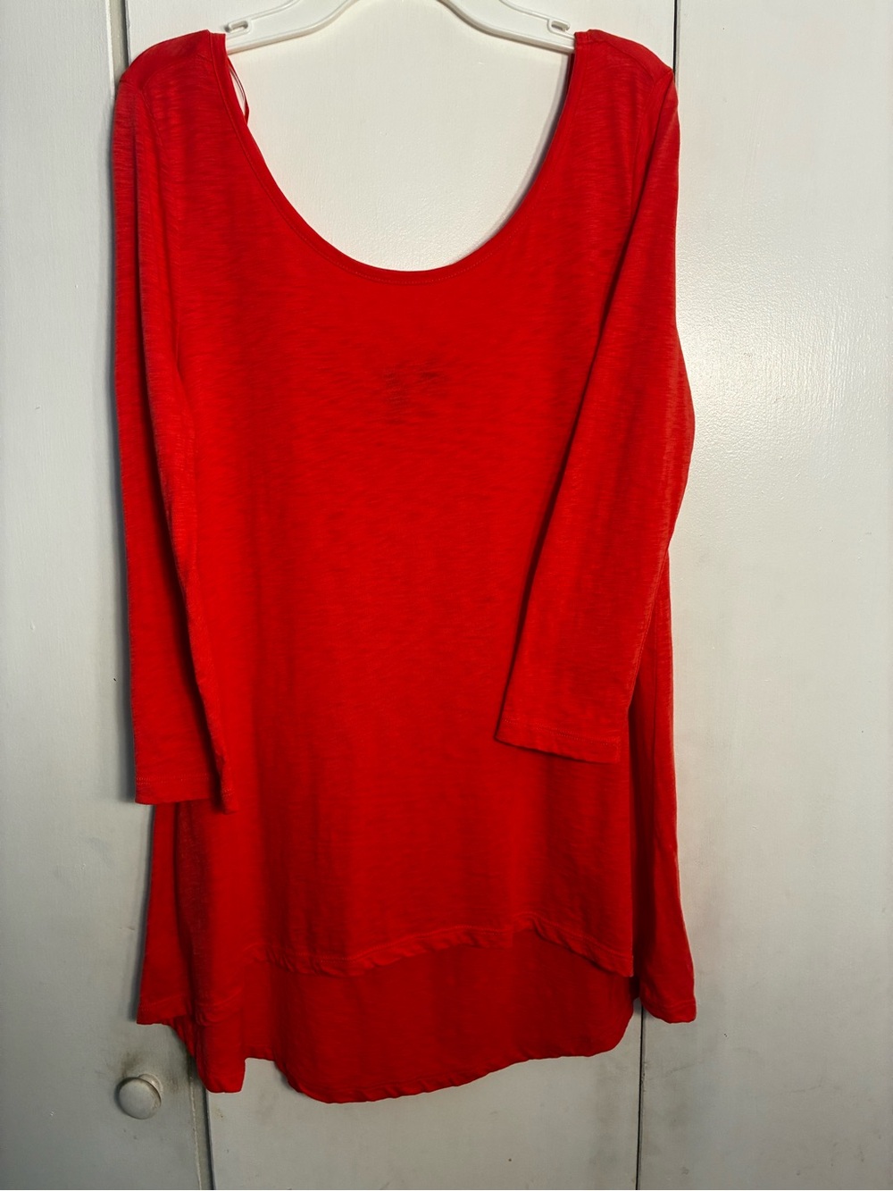 Cynthia Rowley Women Pullover S Deep Coral Tunic Pima Cotton Casual Fall Office